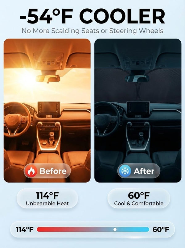 2017-2023 Cadillac XT5 custom-fit ice crystal sunshade - folded compact