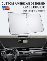 Custom American designed 2019-2026 Lexus UX windshield sunshade, will not sag or collapse