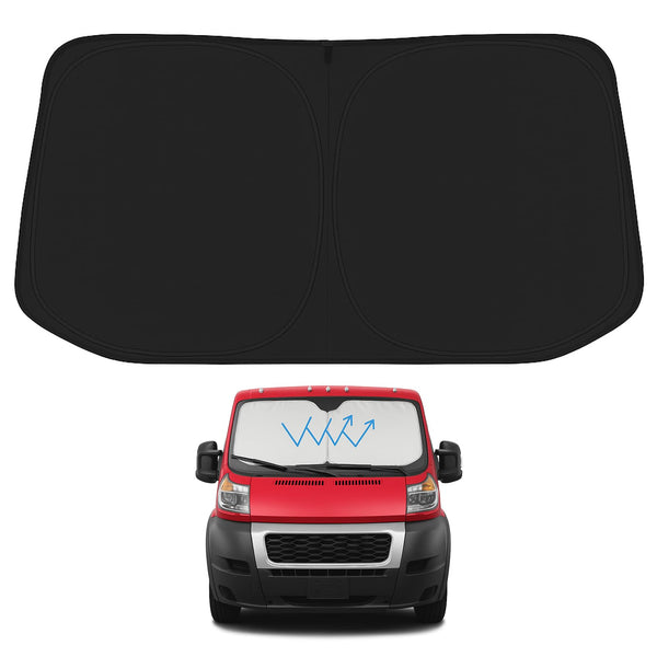 Proadsy 2026 Upgrade Windshield Sunshade Custom for 2014-2025 Dodge Ram ProMaster Reflective Heat Sun UV Protector Foldable Front Window Shade Prime Accessories