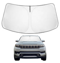 Proadsy 2026 Upgrade Windshield Sun Shade Custom Fit Jeep Wagoneer 2022-2025 2026 4-Layer Foldable Front Sunshade Protector Sun Visor Blocks UV Rays Keep Car Cooler Accessories