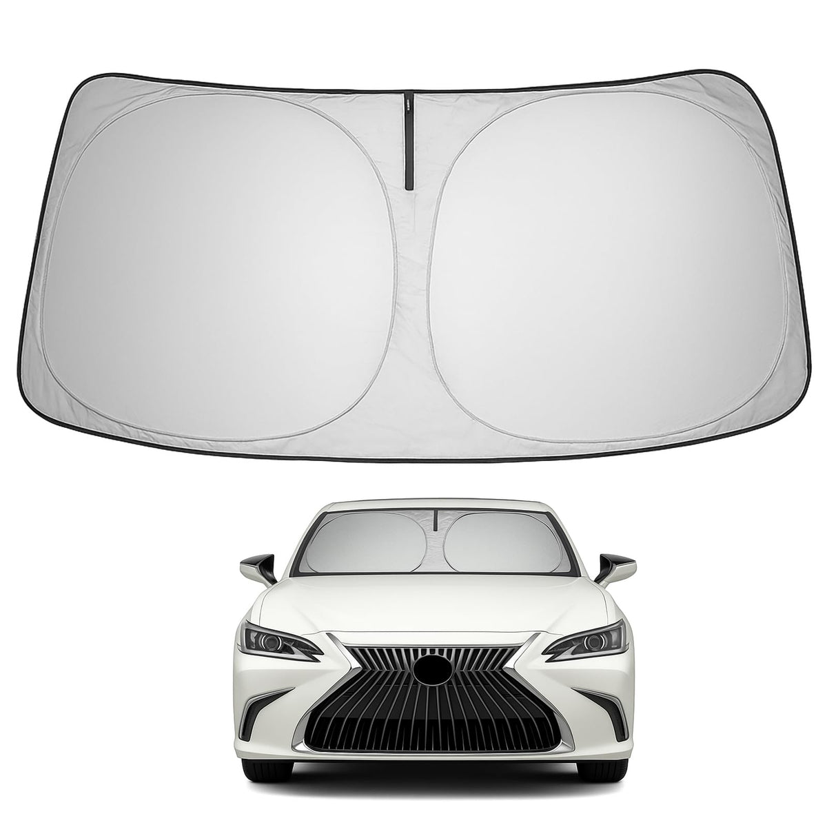 Proadsy 2025 Upgrade Windshield Sun Shade Custom Fit Lexus Lxus ES 2019-2024 2025 4-Layer Foldable Front Sunshade Protector Sun Visor Blocks UV Rays Keep Car Cooler