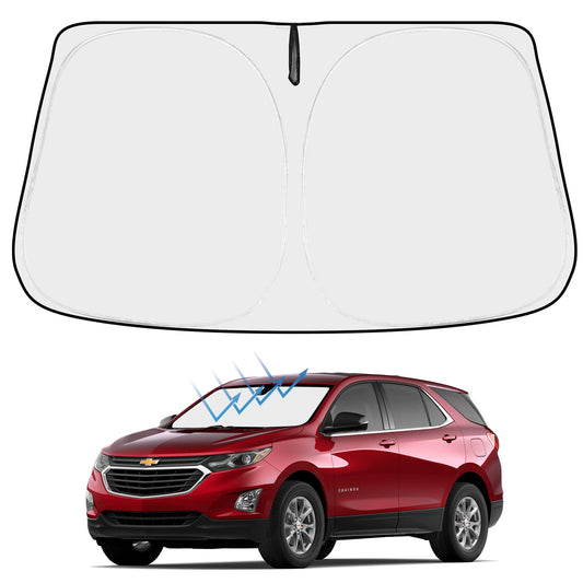 Proadsy 2026 Upgrade Front Windshield Sun Shade Foldable Sunshade Protector Custom Fit 2018-2024 Chevrolet Equinox Adventure Accessories