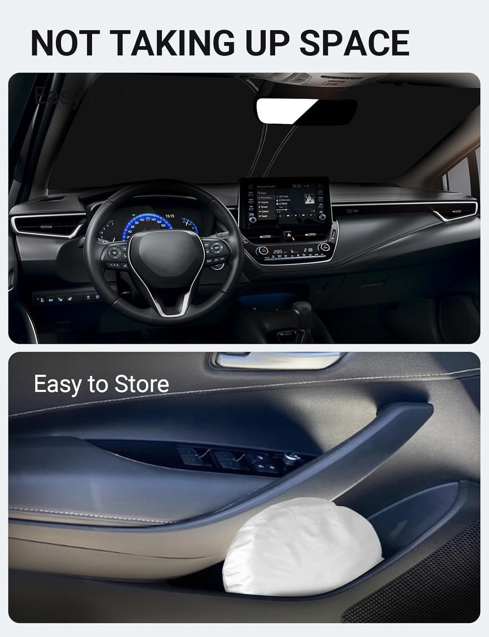 Proadsy Front Windshield Sunshade Foldable Sun Shade Protector Custom Fit 2014-2019 Corolla SE XSE L LE XLE Hybrid Sedan Accessories 2026 Upgrade