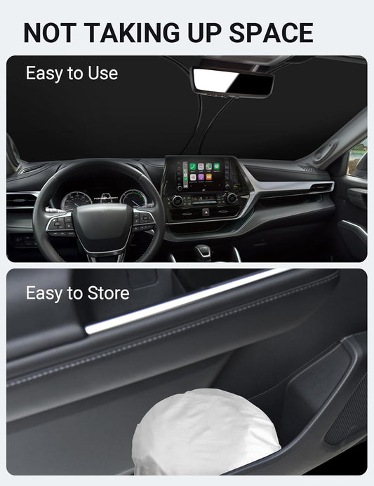 2020-2025 Toyota Highlander custom-fit sunshade - folded compact