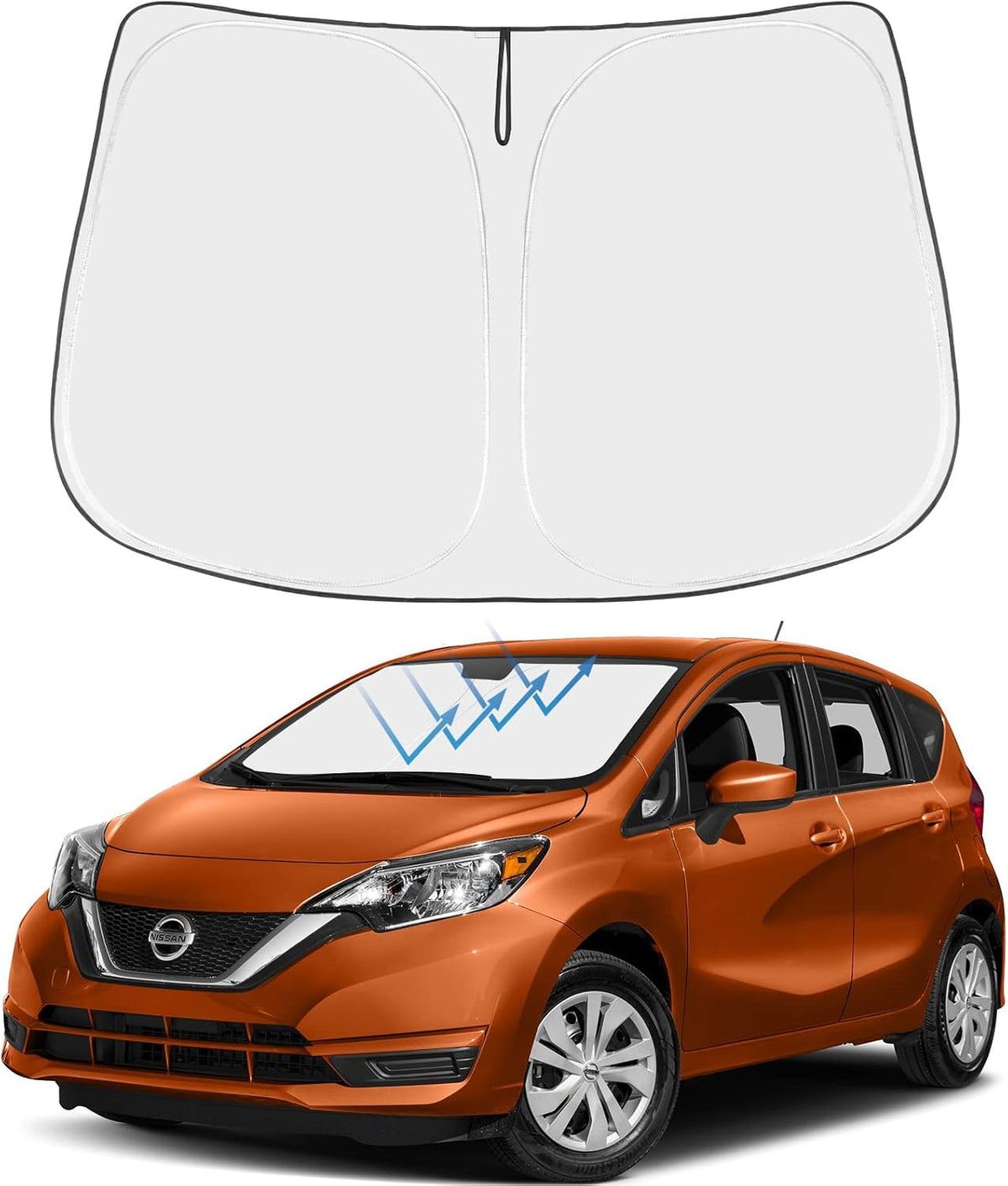 2015-2019 Nissan Versa Windshield Sunshade - Custom Fit Front Windshield Sun Shade