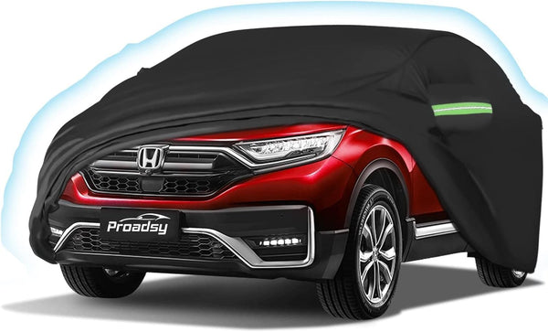 Proadsy Car Cover for Honda CRV 1995-2023 2024 2025 2026, Waterproof All Weather for Automobiles, Windproof Snowproof Rain Hail Sun UV Protection Full Outdoor Indoor Exterior Car Covers, Black