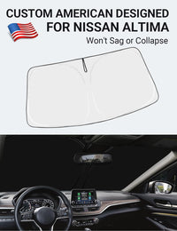 Custom American designed 2019-2026 Nissan Altima windshield sunshade, will not sag or collapse