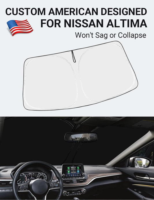 Custom American designed 2019-2026 Nissan Altima windshield sunshade, will not sag or collapse