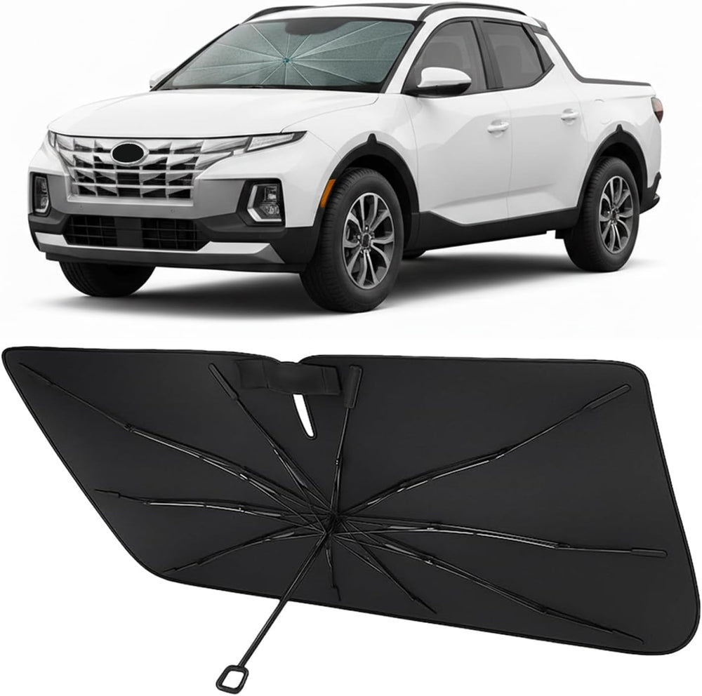Proadsy umbrella windshield sunshade for 2022-2026 Hyundai Santa Cruz — canopy, frame and sleeve