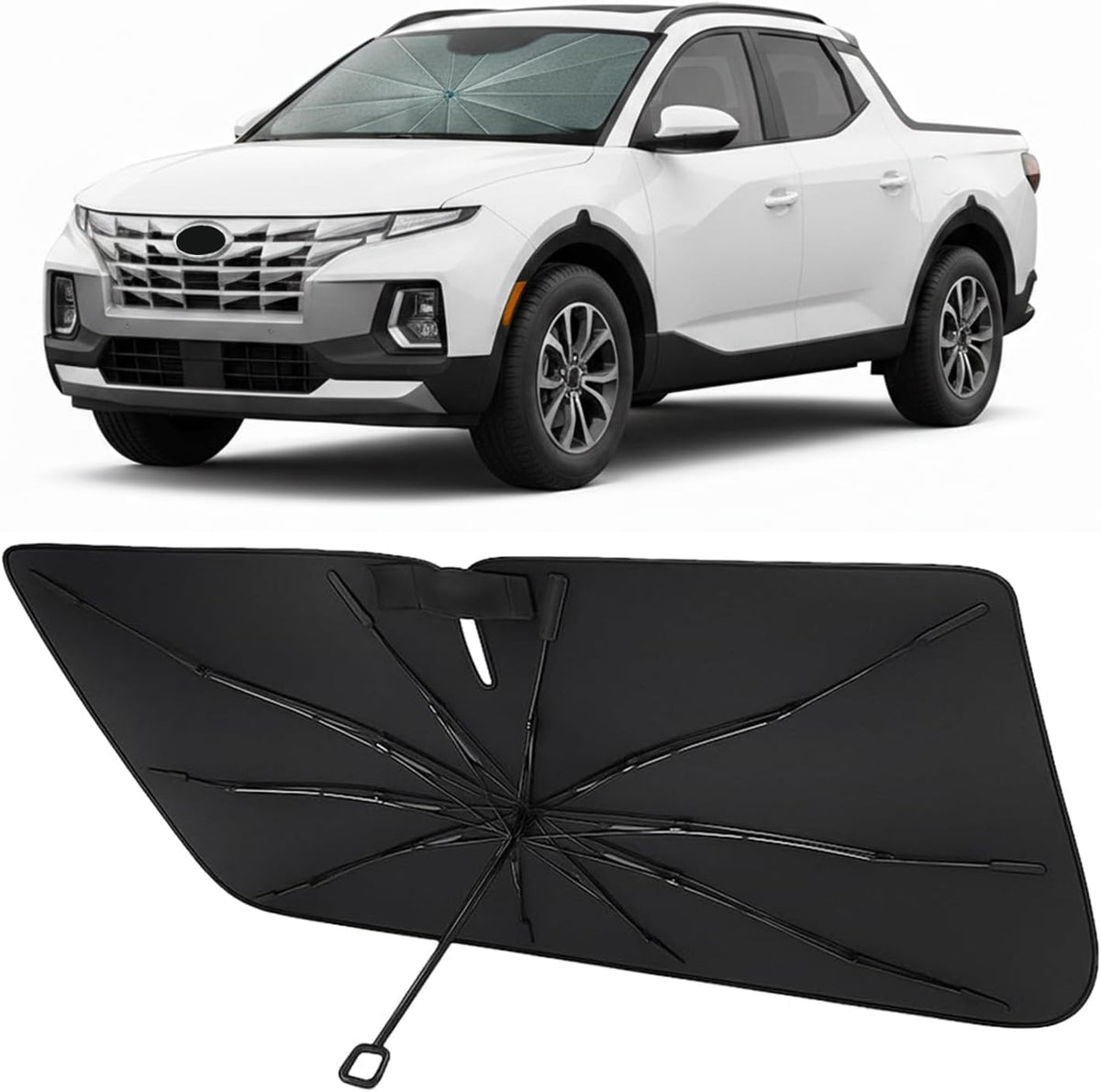 2022-2026 Hyundai Santa Cruz Umbrella Windshield Sunshade - Custom Fit Front Windshield Sun Shade