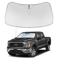 Proadsy 2026 Upgrade Windshield Sun Shade Custom Fit Ford F-150 F150 2021-2025 2026 4-Layer Foldable Front Sunshade Protector Sun Visor Blocks UV Rays Keep Car Cooler