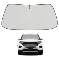 Proadsy 2026 Upgrade Windshield Sun Shade Custom Fit Ford Explorer 2020-2025 2026 4-Layer Foldable Front Sunshade Protector Sun Visor Blocks UV Rays Keep Car Cooler