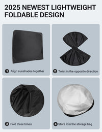Proadsy 2026 Upgrade Windshield Sun Shade Custom Fit Mazda 3 2019-2025 2026 Mazda3 Hatchback/Sedan Front Sunshade Protector Foldable Sun Visor Blocks UV Rays Keep Car Cooler