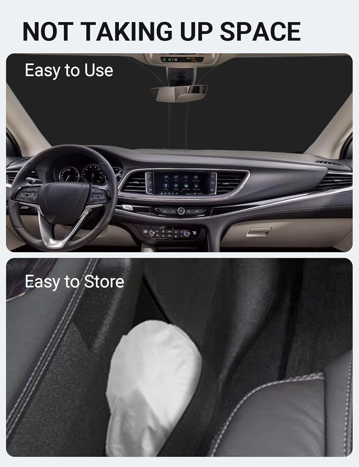 2018-2025 Buick Enclave custom-fit sunshade - folded compact