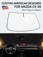 Proadsy Windshield Sun Shade for Mazda CX-50 2023 2024 2025 2026 Custom Fit Mazda CX50 SUV Foldable Front Sunshade Protector Blocks UV Rays Keep Car Cooler