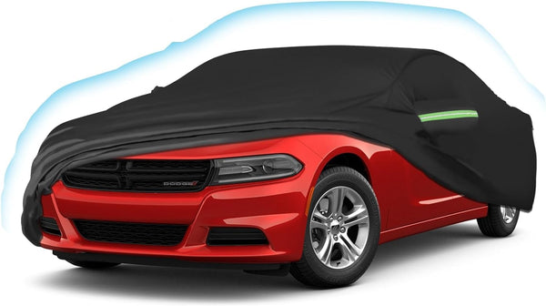Proadsy Car Cover for Dodge Charger 2006-2023 2024,Waterproof All Weather for Automobiles, Windproof Snowproof Rain Hail Sun UV Protection Full Outdoor Indoor Exterior Car Covers, Black
