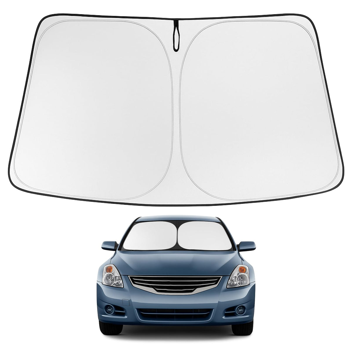 Proadsy 2026 Upgrade Windshield Sun Shade Custom Fit 2007-2012 Nissan Altima Foldable Front Sunshade Protector Sun Visor Blocks UV Rays Keep Car Cooler