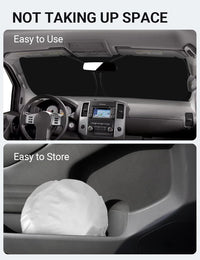 2005-2021 Nissan Frontier, 2Dr 4Dr KingCab CrewCab custom-fit sunshade - folded compact