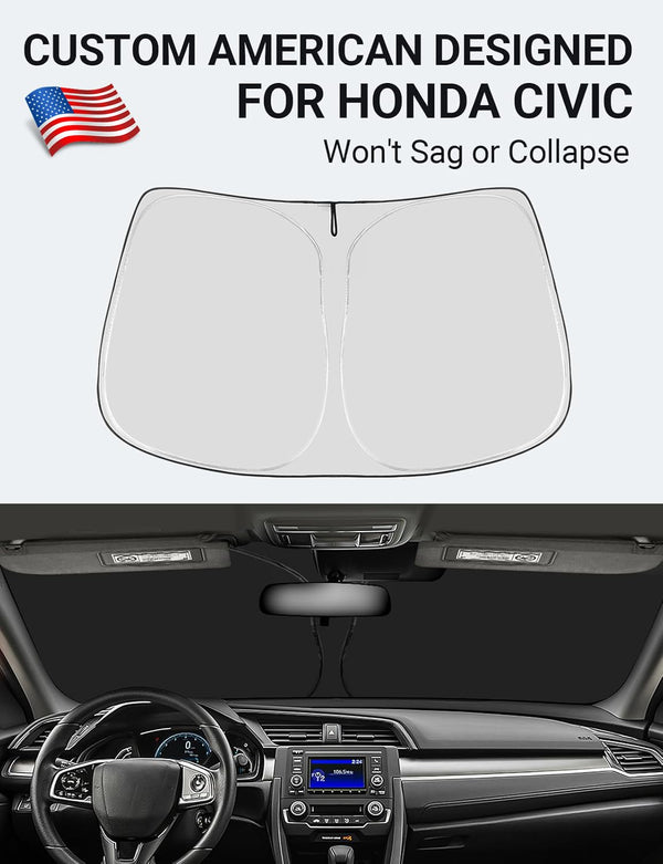 2016-2021 Honda Civic custom-fit sunshade - folded compact