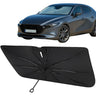 Proadsy Windshield Sun Shade Umbrella for Mazda 3 2019-2025 2026 Foldable Car Umbrella Sunshade with Soft TPU Handle Spring Structure Crystal Cooling Material Protect Car from Rays & Heat