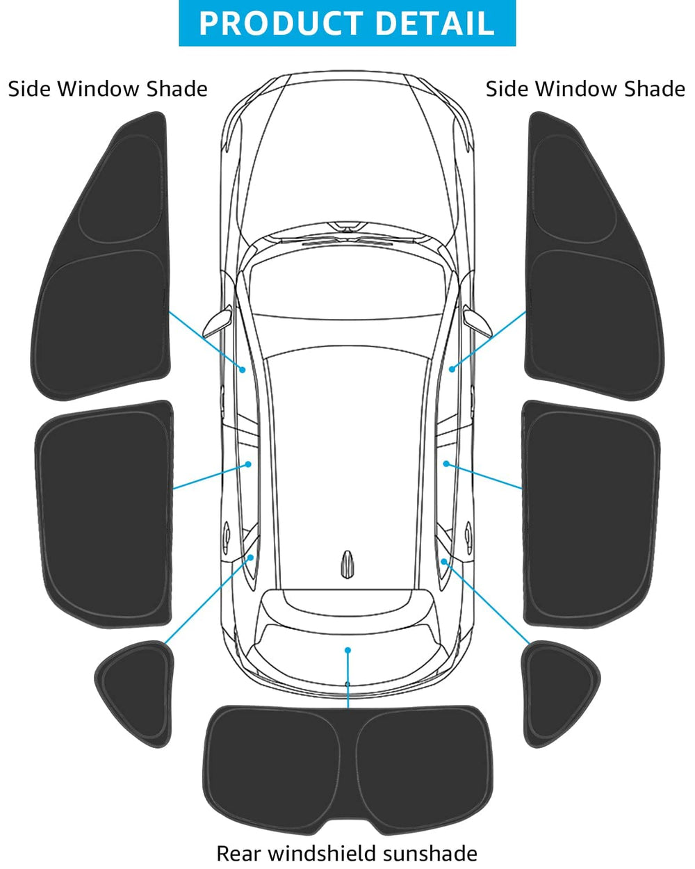 Proadsy 2025 Upgrade Window Sun Shade for Mazda CX-5 2017-2024 2025 Side Window for Baby/Camping UV Rays and Privacy Protect Accessories Set of 7