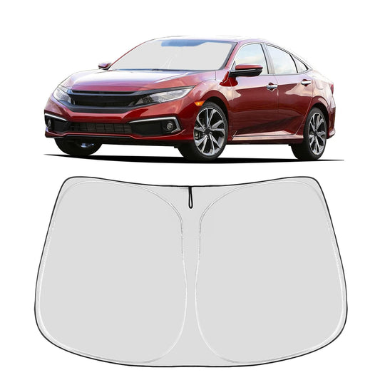 Proadsy 2025 Upgrade Windshield Sun Shade Custom Fit Honda Civic 2016-2021 4-Layer Foldable Front Sunshade Protector Sun Visor Blocks UV Rays Keep Car Cooler Accessories