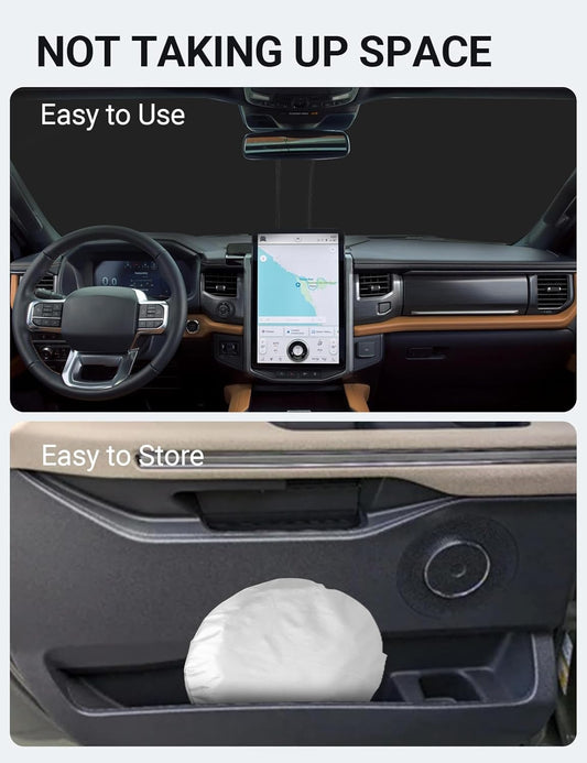 Proadsy 2026 Upgrade Front Windshield Sun Shade Foldable Sunshade Protector Custom Fit 2018-2025 Ford Expedition Accessories
