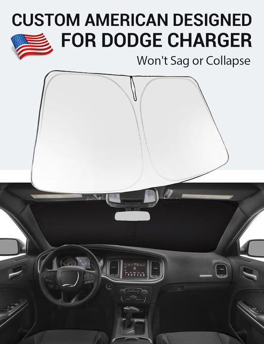 Custom American designed 2011-2023 Jeep Cherokee windshield sunshade, will not sag or collapse