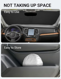 2016-2025 Volvo XC90 windshield sunshade detail view 8, custom fit front window sun shade