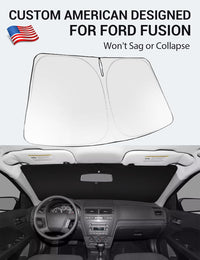 Proadsy 2026 Upgrade Windshield Sun Shade Custom Fit 2006-2012 Ford Fusion Foldable Front Sunshade Protector Sun Visor Blocks UV Rays Keep Car Cooler