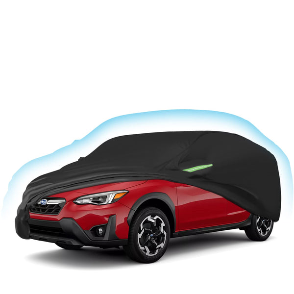 Proadsy Car Cover for Subaru Crosstrek 2018-2024 2025 2026, Waterproof All Weather, Windproof Snowproof Rain Hail Sun UV Protection Full Outdoor Indoor Exterior Car Covers, Black