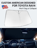 Proadsy 2026 Upgrade Front Windshield Sun Shade Foldable Sunshade Protector Custom Fit 2019-2025 RAV4 SUV Crossover LE XLE Premium Limited XSE Hybrid Adventure Accessories