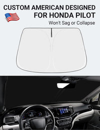 Proadsy 2026 Upgrade Front Windshield Sun Shade Foldable Sunshade Protector Custom Fit 2016-2025 2026 Pilot EX-L Special Edition Elite Black Edition Touring Accessories