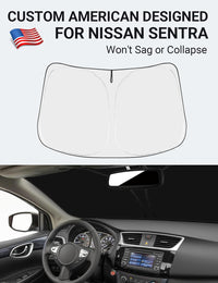 2013-2019 Nissan Sentra S custom-fit sunshade - reflective side facing sun