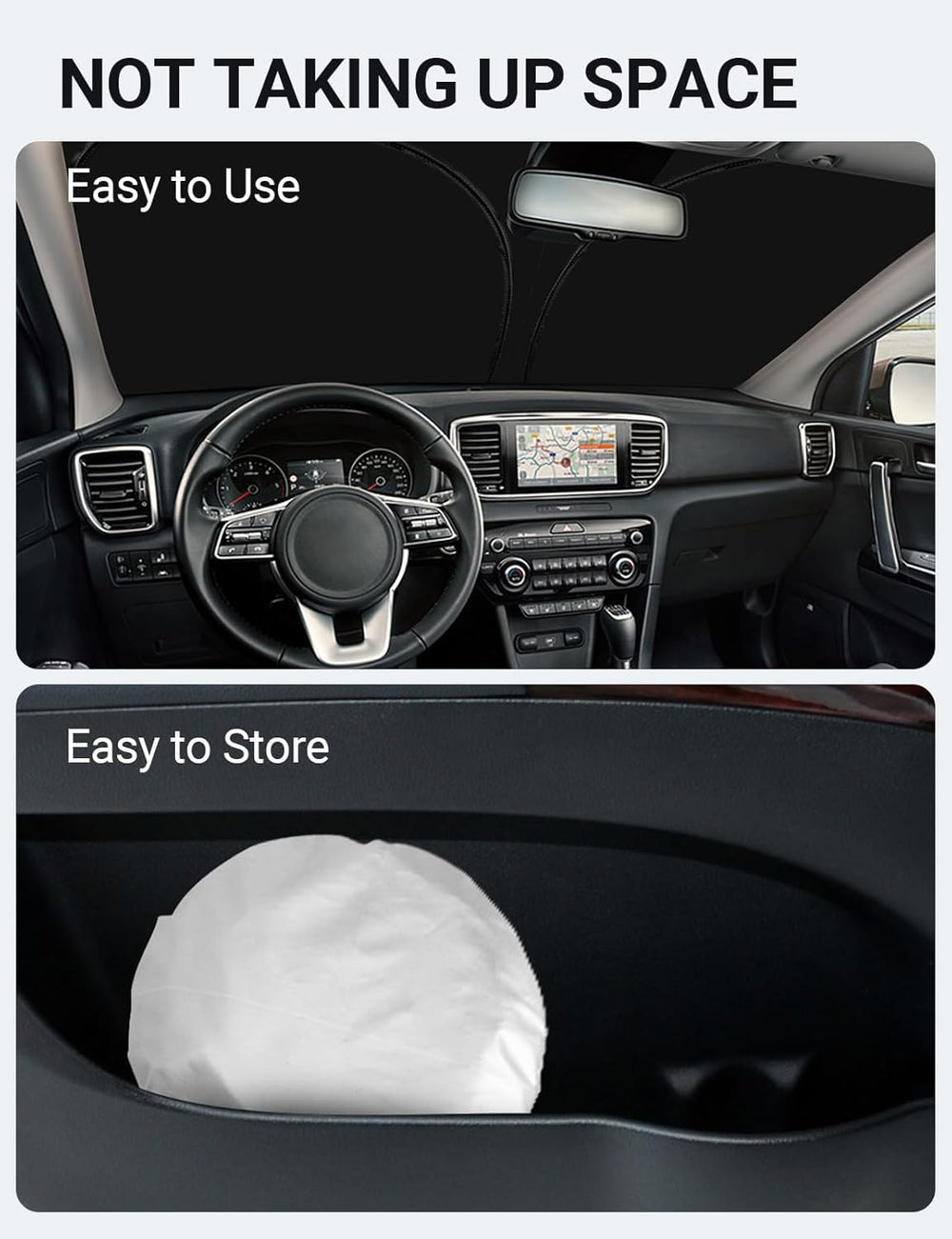 Proadsy Front Windshield Sun Shade Foldable Sunshade Protector Custom Fit 2017-2022 Kia Kia Sportage GT-Line GT Sedan Accessories 2026 Upgrade