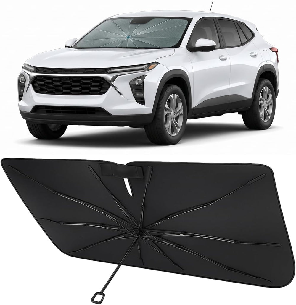 Proadsy umbrella windshield sunshade for 2024-2026 Chevrolet Trax — canopy, frame and sleeve