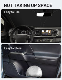 2016-2023 Toyota Tacoma windshield sunshade detail view 9, custom fit front window sun shade