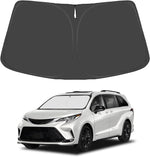 Proadsy 2026 Upgrade Windshield Sunshade Custom Fit 2021-2025 Toyota Sienna Mini Van Reflective Heat Sun UV Protector Foldable Front Window Shade Accessories