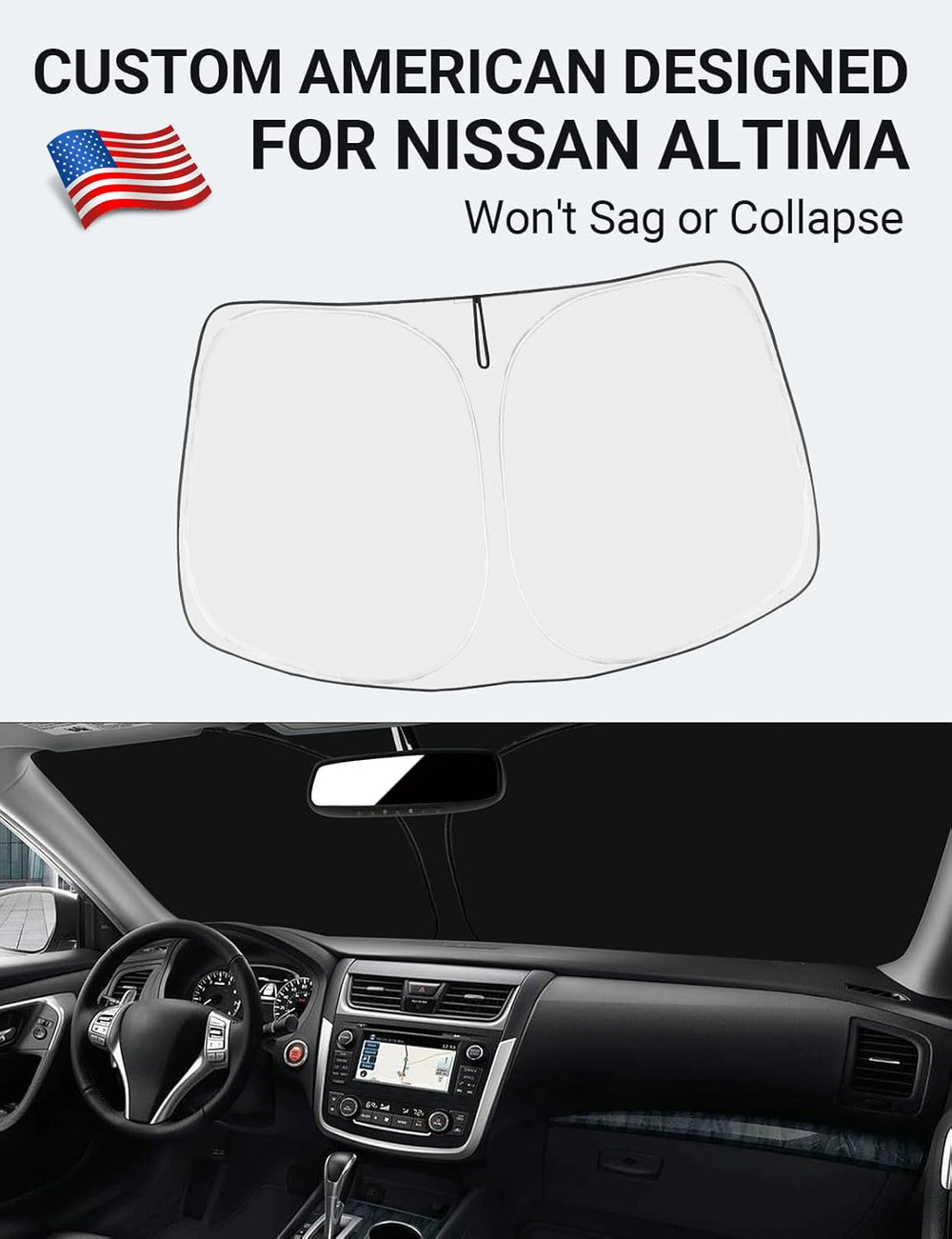 Proadsy Custom Fit Nissan Altima 2013-2018 Windshield Sun Shade 4-Layer Foldable Front Sunshade Protector Sun Visor Blocks UV Rays Keep Car Cooler
