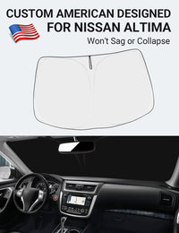 2013-2018 Nissan Altima custom-fit sunshade - reflective side facing sun