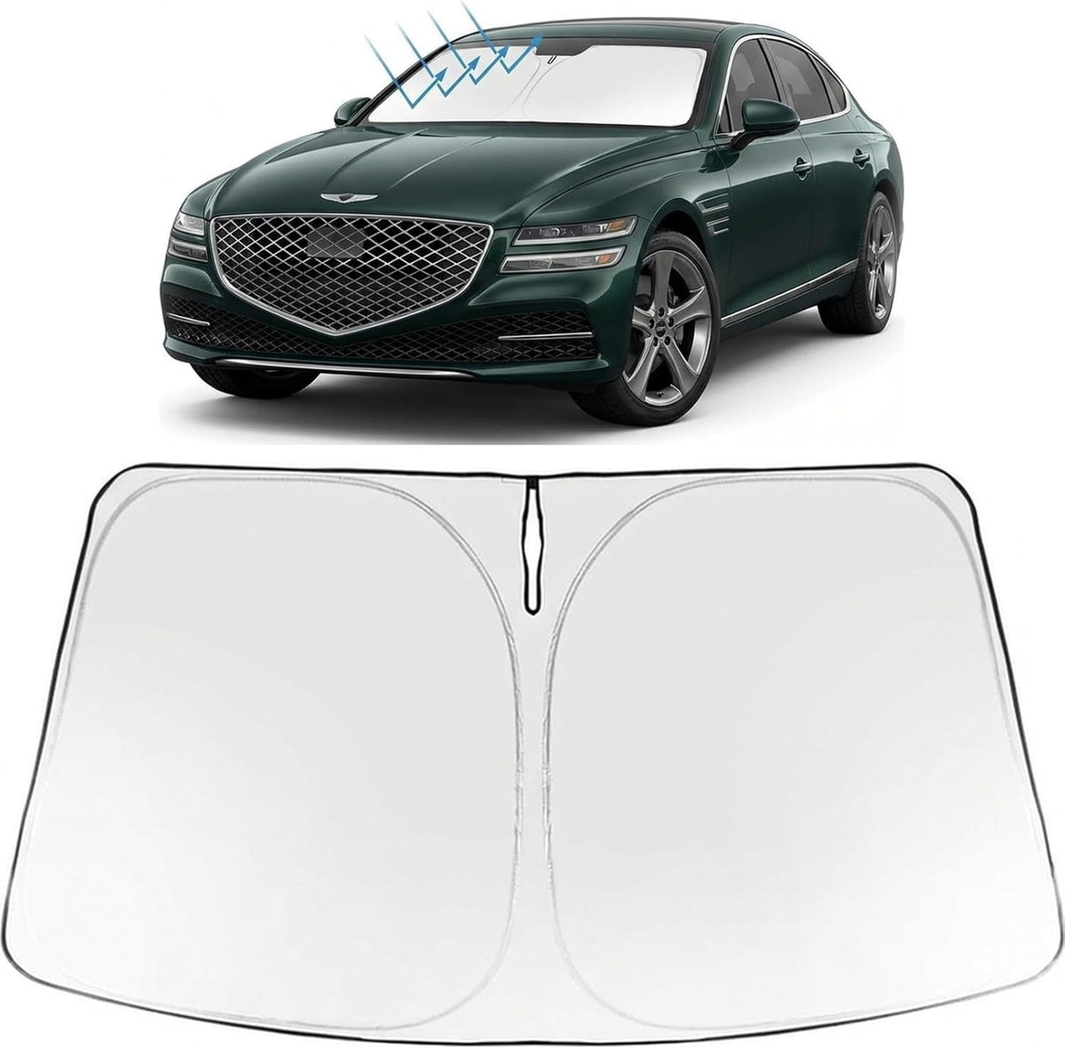 2021-2026 Genesis G80 Windshield Sunshade - Custom Fit Front Windshield Sun Shade