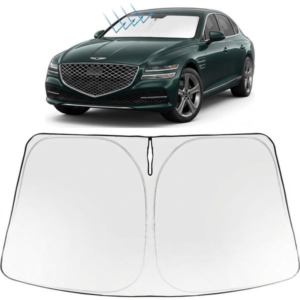 Proadsy Windshield Sun Shade for Genesis G80 2021-2026 Foldable Front Sunshade Protector Sun Visor Blocks UV Rays Keep Car Cooler Accessories