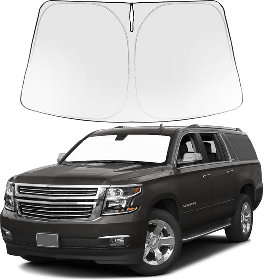 Proadsy 2025 Upgrade Windshield Sun Shade Custom Fit 2015-2020 Chevrolet Suburban Foldable Front Sunshade Protector Sun Visor Blocks UV Rays Keep Car Cooler