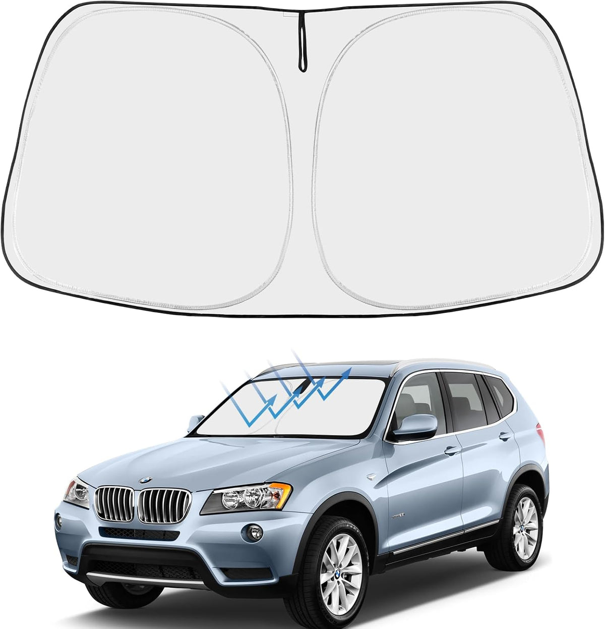 2011-2017 BMW X3 Windshield Sunshade - Custom Fit Front Windshield Sun Shade