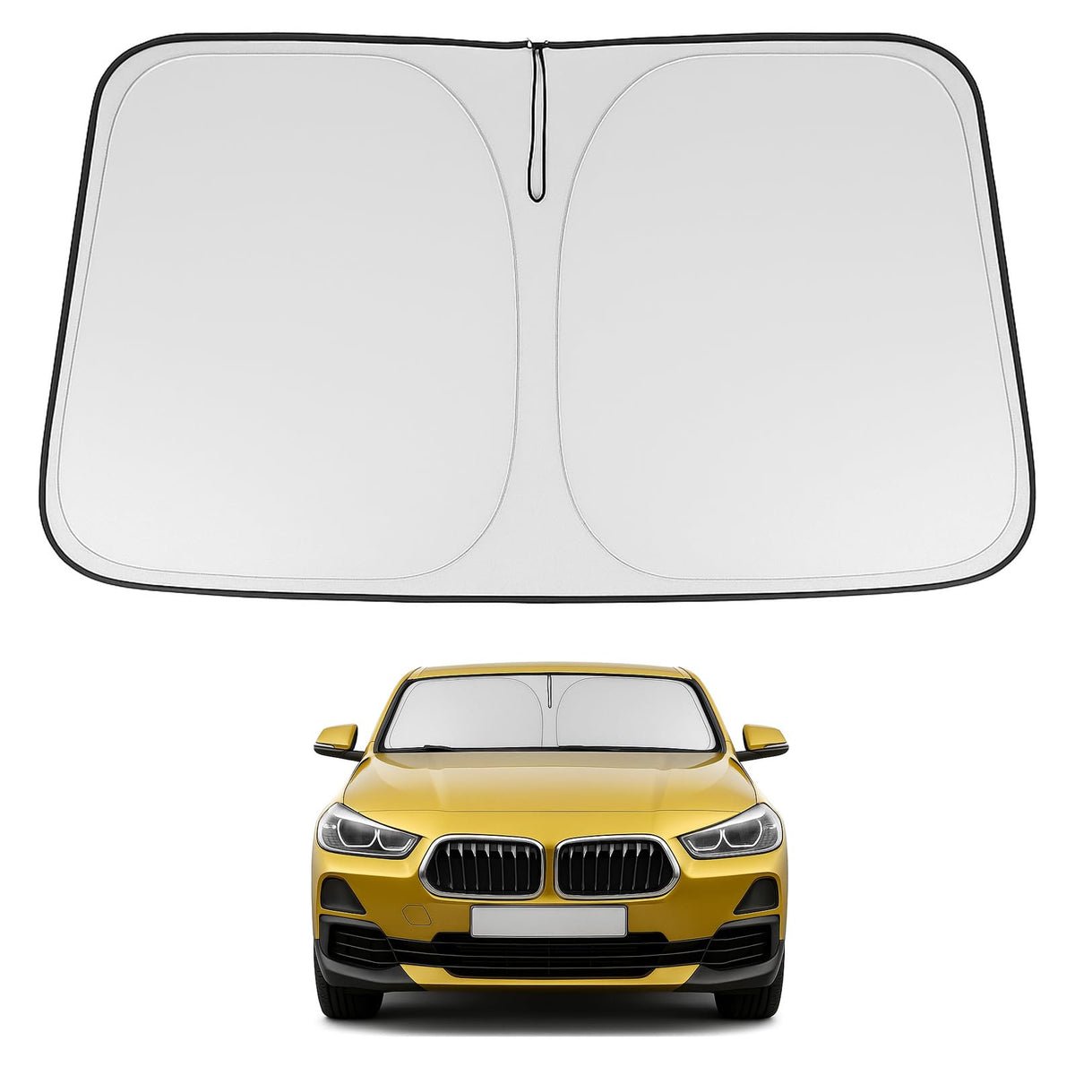 Proadsy 2026 Upgrade Windshield Sun Shade Custom Fit 2015-2025 2026 Mercedes-Benz S-Class Foldable Front Sunshade Protector Sun Visor Blocks UV Rays Keep Car Cooler