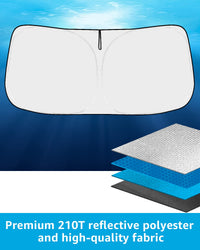 Proadsy 2024 Upgrade Windshield Sunshade Custom for Dodge Challenger SRT 2023 2022 2021 2020 2019 2018 2017 2016 2015 Reflective Heat Sun UV Protector Foldable Front Window Shade Accessories