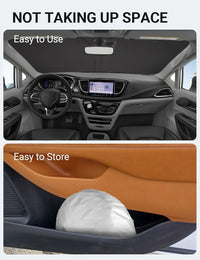 2017-2026 Chrysler Pacifica windshield sunshade detail view 8, custom fit front window sun shade