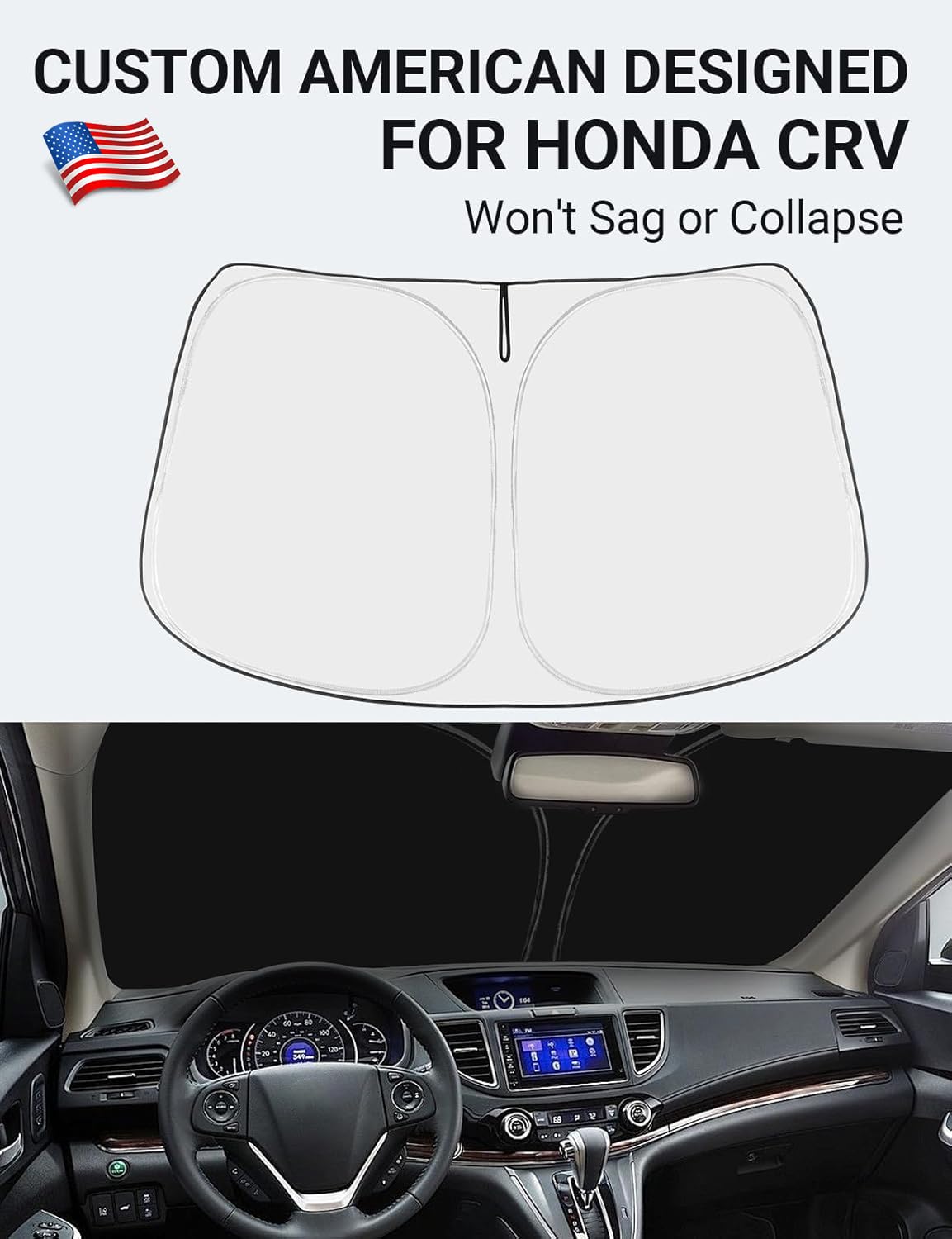 2012-2016 Honda CR-V custom-fit sunshade - folded compact