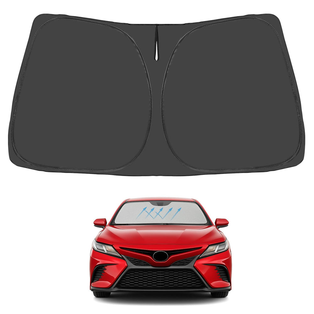 Proadsy Windshield Sun Shade for Toyota Camry 2018-2025 LE XLE Hybrid SE XSE 4-Layer Foldable Front Sunshade Protector Sun Visor Blocks UV Rays Keep Car Cooler
