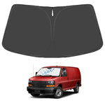 Proadsy for Chevrolet Express Cargo Van 1996-2025 2026 Windshield Sun Shade 4-Layer Foldable Front Sunshade Protector Sun Visor Blocks UV Rays Keep Car Cooler